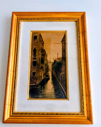 Gondola su Rio di Venezia-Tecnica mista-G.Franchi