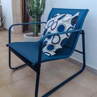 Sedia poltrona giardino esterno balcone blu