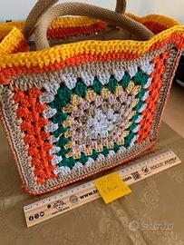 Borsa da mare in Juta rivestita ad uncinetto