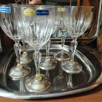 bichieri in cristallo e argento 