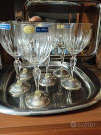 bichieri in cristallo e argento 