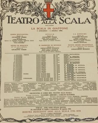 Teatro La Scala Milano Locandina rara e originale