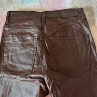 jeans skinny di pelle marrone