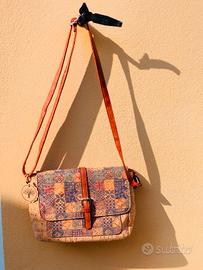 Borsa con tracolla sughero/fantasia patchwork