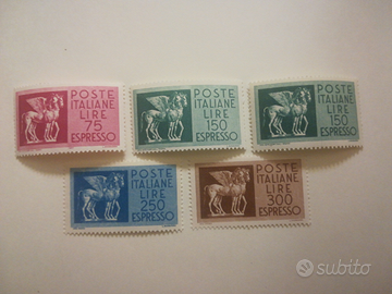 Francobolli Italia 1958/76 Espressi 5 valori