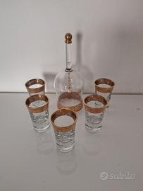 Set 5 bicchierini liquore vintage. Vetro pesante 