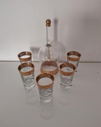Set 5 bicchierini liquore vintage. Vetro pesante 