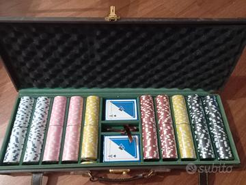 NUOVA Valigetta Pelle POKER - 500 fiches - 2 mazzi