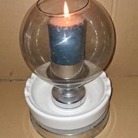 PORTACANDELA ANNI ‘70 CON VETRO E POSACENERE