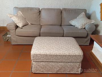 Divano con pouf come nuovo