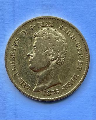 Marengo oro 20Lire Carlo Alberto 1836 Zecca Genova