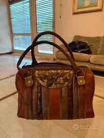 Borsa Solo Sole Vintage Doctor Bag Pelle Multitext