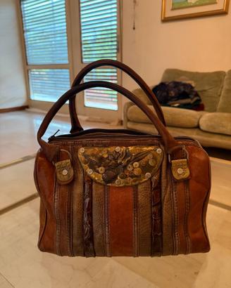 Borsa Solo Sole Vintage Doctor Bag Pelle Multitext