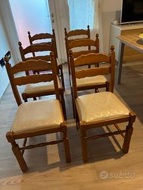 6 sedie in legno
