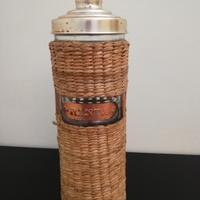 Contenitore x pasta, in vetro, paglia e rame