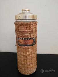 Contenitore x pasta, in vetro, paglia e rame