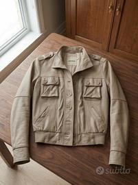 Giacca in pelle beige Imperial - Taglia S