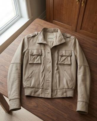 Giacca in pelle beige Imperial - Taglia S