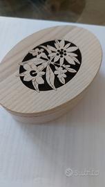 portagioie legno traforato stella alpina nuovo