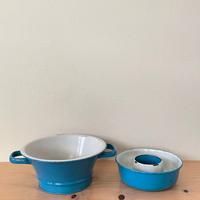 Set vintage in smalto blu – Décor rétro