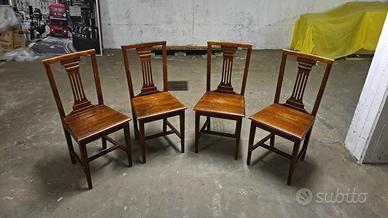 Set 4 sedie da sala in rovere massello