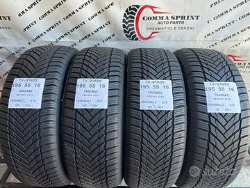 4 PNEUMATICI 195/55 R16 TRACMAX INVERNALI 90%