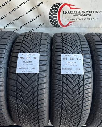 4 PNEUMATICI 195/55 R16 TRACMAX INVERNALI 90%