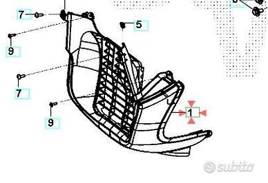 Spoiler scudo frontale SYM CITYCOM I S 300 grigio
