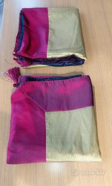 RUNNER/CENTROTAVOLA Quadrati 115x115 Oro  Bordeaux