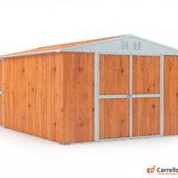 Box capanno acciaio lamiera 327x459cm fin legno