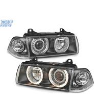 FARI BMW E36 90-99 ANGEL EYES FONDO NERO H7