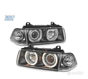FARI BMW E36 90-99 ANGEL EYES FONDO NERO H7