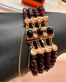 Bracciale antico oro e granati epoca vittoriana