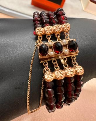 Bracciale antico oro e granati epoca vittoriana