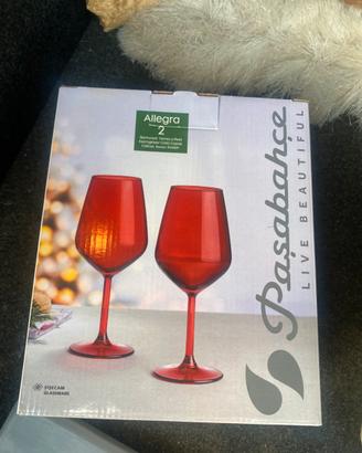 Set 2 Calici Vino Rosso Rubino