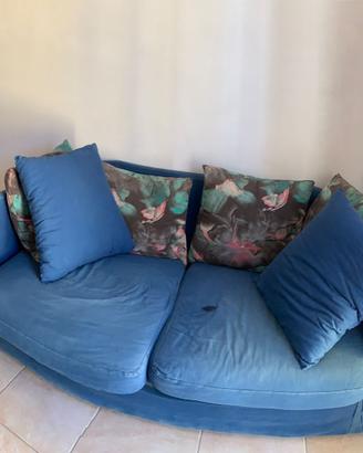 Divano in tessuto blu/elettrico