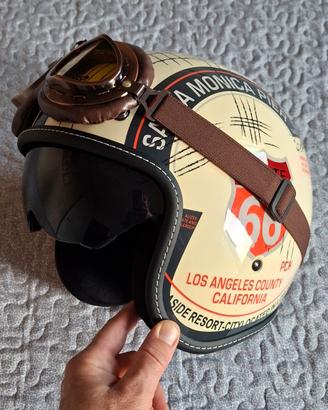 Casco Jet Vintage Retrò  con visiera  NUOVO 
