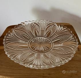 Set 5 piatti vintage in vetro pressato – decoro
