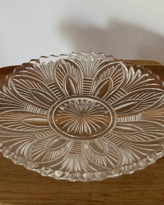 Set 5 piatti vintage in vetro pressato – decoro
