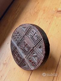 Antico Tampone in Legno Batik Tessuto Decorazioni