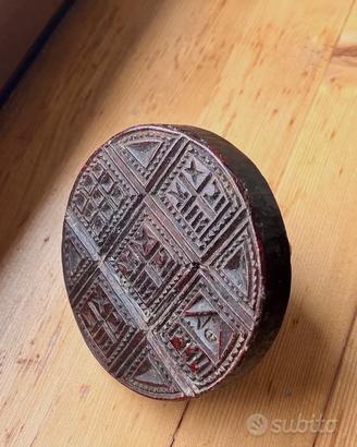 Antico Tampone in Legno Batik Tessuto Decorazioni