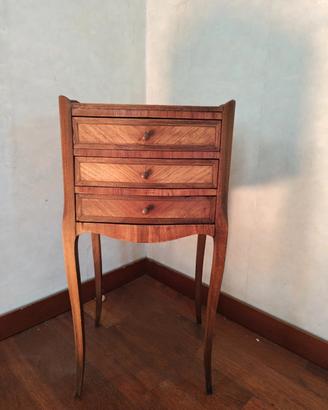 Tavolino Comodino Antico Intarsiato – Stile Transi