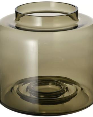 Vaso in vetro verde-marrone Ikea