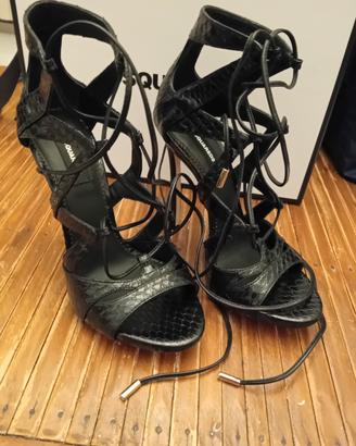 Sandali donna in pelle neri tacco alto Dsquared2
