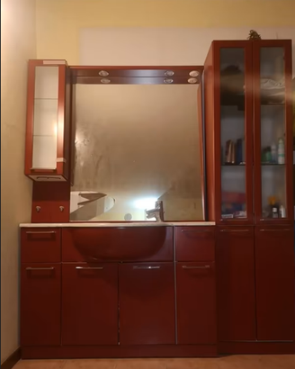 Mobile bagno con top in marmo + colonnina