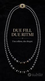 Collana vintage doppio filo ematite gioiello