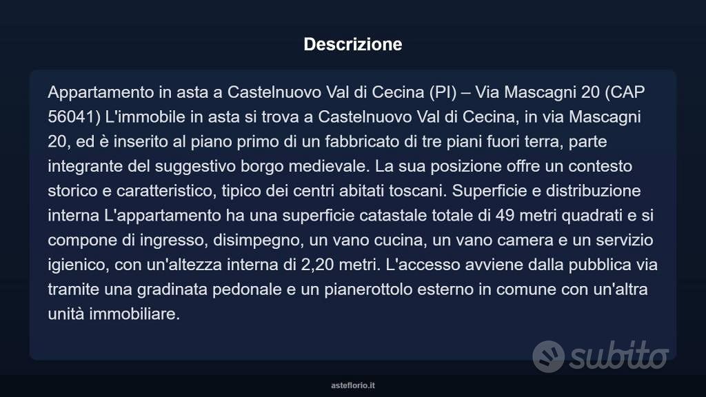 Appartamento – Castelnuovo di Val di Cecina, Pisa - Vista 5