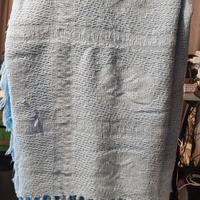 Coperta lana matrimoniale fatta a mano su telaio