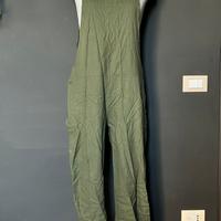 Salopette verde militare casual con tasche