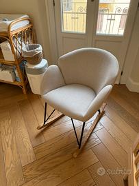 Sedia a dondolo Miliboo RHAPSODY velluto beige
